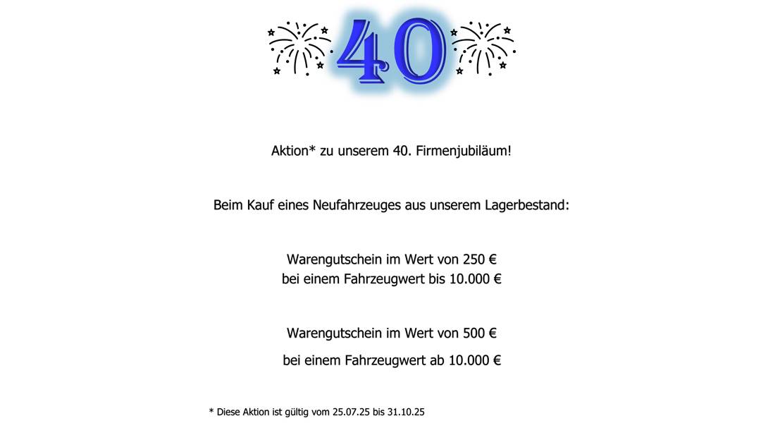 Aktion zu unserem 40. Firmenjubiläum